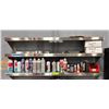 Image 1 : L2 - Stainless Steel shelf & contents including surface clean, silicone, lubricant aerosols, etc.
