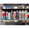 Image 2 : L2 - Stainless Steel shelf & contents including surface clean, silicone, lubricant aerosols, etc.