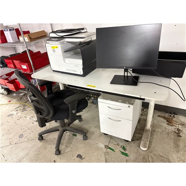 L2 - Adjustable height desk & chair w/ monitor