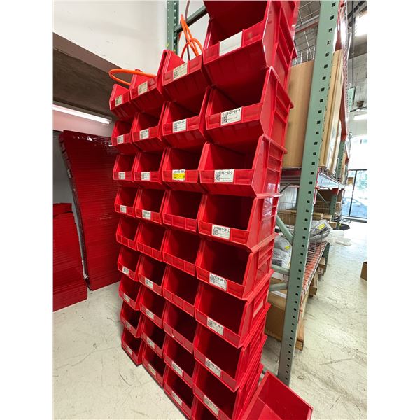 L2 - Group of Red Plastic Stacking Bins
