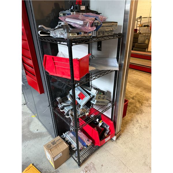 L1 - Rack & contents including OEM Tesla touchscreens & Misc. parts
