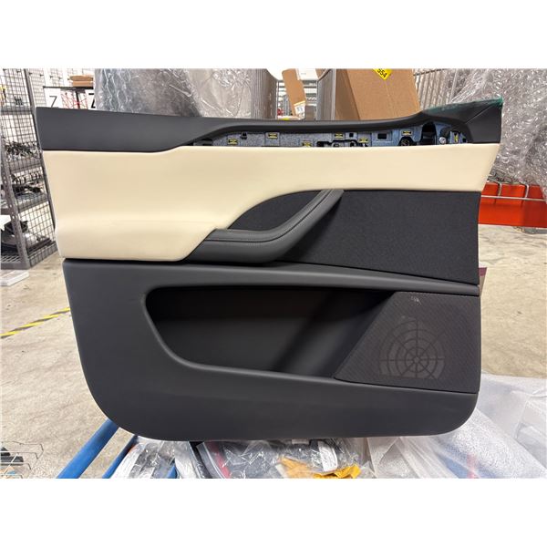 L2 - Tesla Door Card (could be for Model X) - Black on Cream Door Card - Driver Front Door