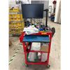 Image 1 : L2 - Rolling Cart & Contents including plastic bags, scanner, monitor, etc.