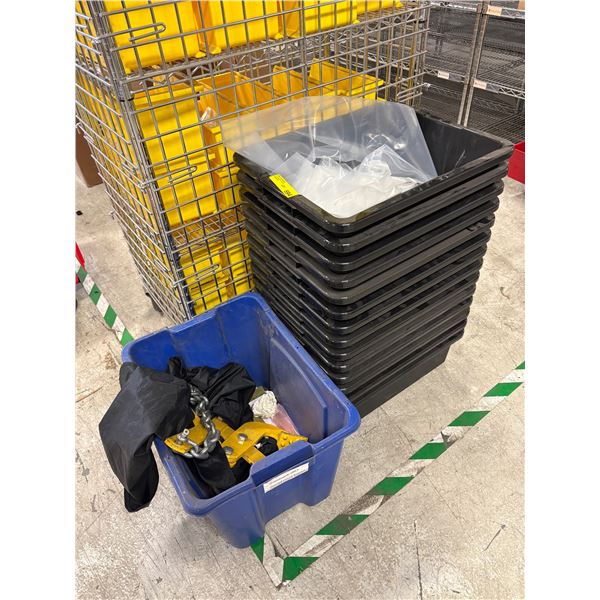 L2 - Group - Black plastic bins & overhead clamp