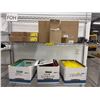 Image 1 : L2 - Uline rolling rack & contents including brake rotors, touch up paint, etc.