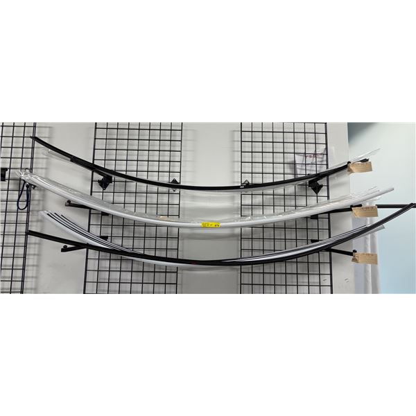 L2 - Group of various Tesla Model 3/Y Upper Bright trim cap/Roof Moulding includes: 1621159-00-A, 10