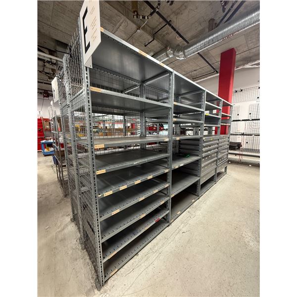 L2 - Adjustable racking w/ solid shelves & organizational drawers - x14 Shelves / x11 Drawers