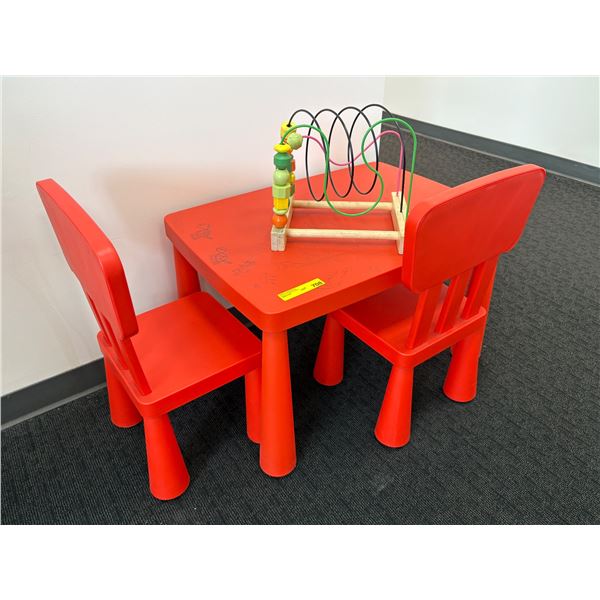 L2 - Children's Activity Table and Chair Set Paired with an Educational Wooden Bead Maze Toy