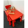 Image 2 : L2 - Children's Activity Table and Chair Set Paired with an Educational Wooden Bead Maze Toy