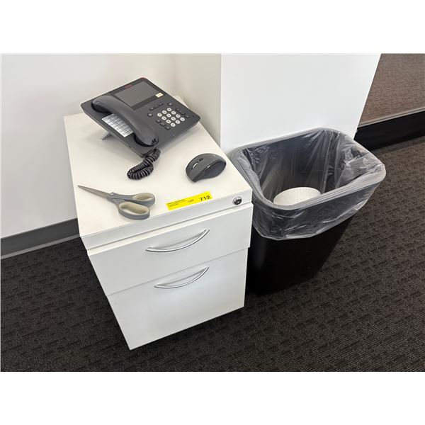 L2 - Group Lot includes 2 Drawer Mobile File Cabinet, Office Phone and Desk Accessories