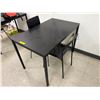 Image 2 : L2 - IKEA Breakroom set includes a Rectangular Table paired with Two Matching Black Chairs