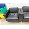 Image 2 : L2 - Set of 3 Black Leather Club chairs
