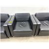 Image 3 : L2 - Set of 3 Black Leather Club chairs