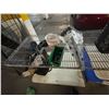 Image 6 : L2 - Chrome Wire Rolling Storage Rack Loaded with Assorted Child Safety Seats and Miscellaneous Gear