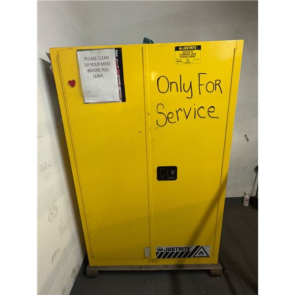 L2 - Justrite Yellow Safety Cabinet ONLY, Contents not included