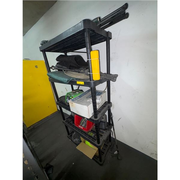 L2 -  Multi-Tier Plastic Utility Rack and Equipment Lot