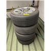 Image 1 : L2 - Set of 4 Continental ProContact RX Tires (255/45R19 104W) Mounted on Tesla Alloy Rims