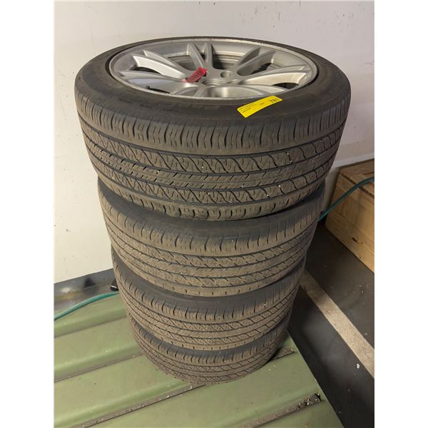 L2 - Set of 4 Continental ProContact RX Tires (255/45R19 104W) Mounted on Tesla Alloy Rims