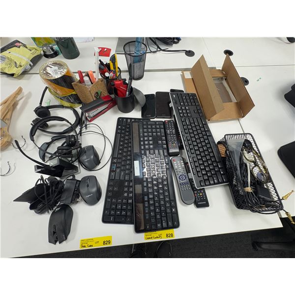 L2 - Group of assorted keyboards, headphones, mice etc.