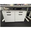 Image 2 : L2 - White Office Workstation Desk & 2 filing cabinets (contents not included)