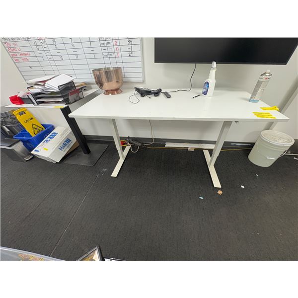 L2 - 2pc - Height Adjustable Desk & Small Conversation Desk (contents not included)
