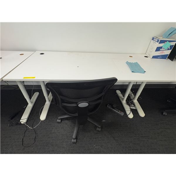 L2 - White Office Workstation Desk & Office Chair