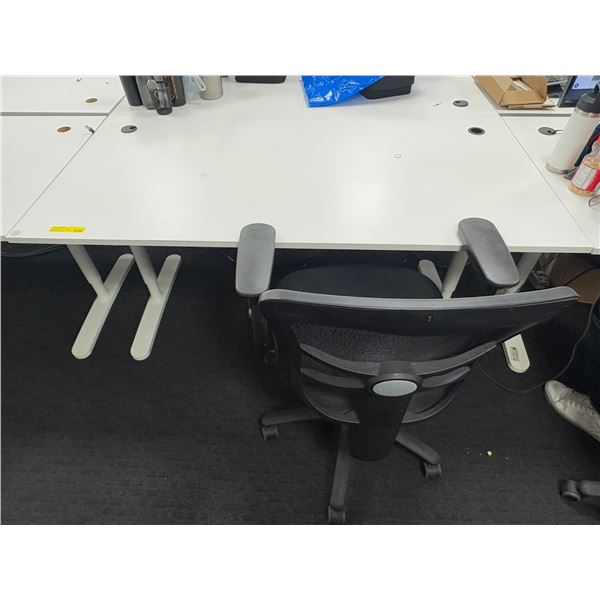 L2 - White Office Workstation Desk & Office Chair