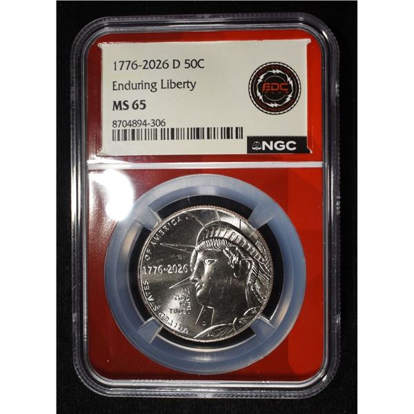 1776-2026-D ENDURING LIBERTY HALF DOLLAR NGC MS-65
