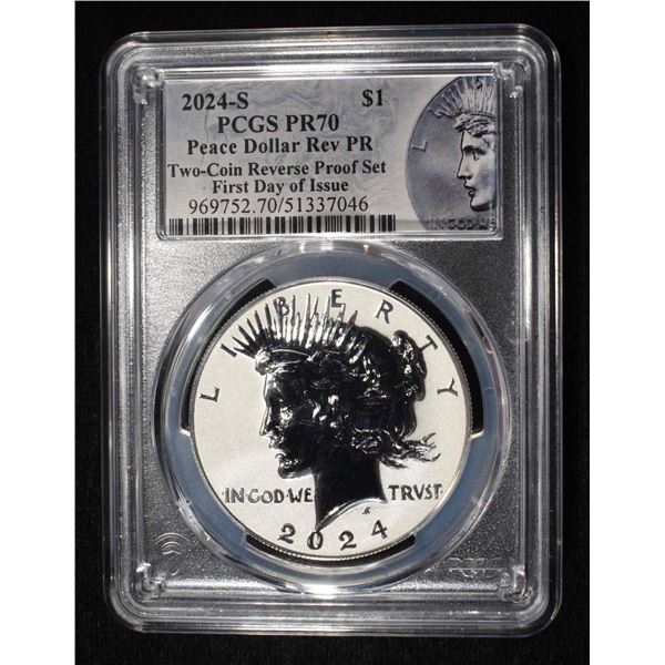 2024-S PEACE DOLLAR REV PR PCGS PR70 FDI