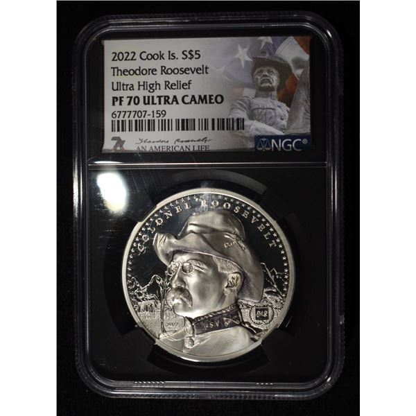 2022 COOK ISLANDS ROOSEVELT NGC PF70 ULTRA CAMEO