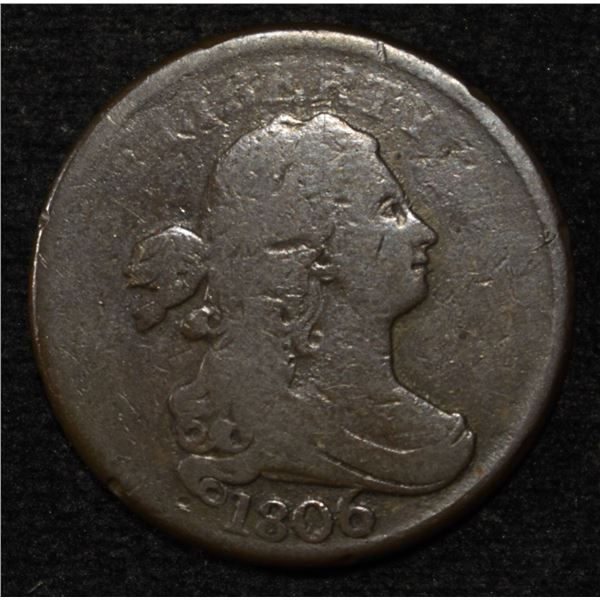 1806 STEMS HALF CENT VG
