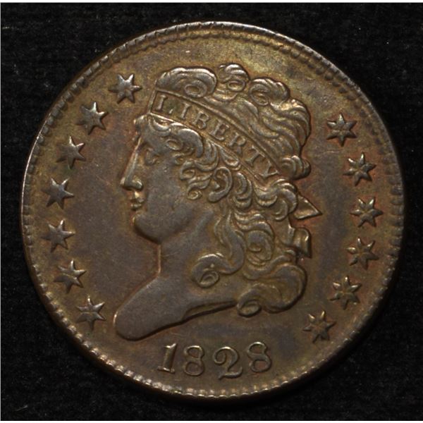 1828 HALF CENT AU