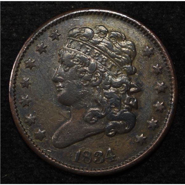 1834 HALF CENT AU