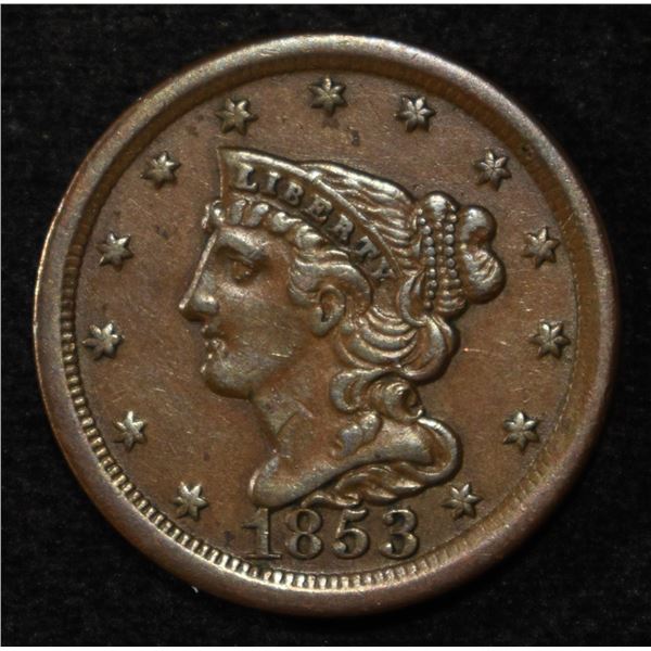 1853 HALF CENT CH AU