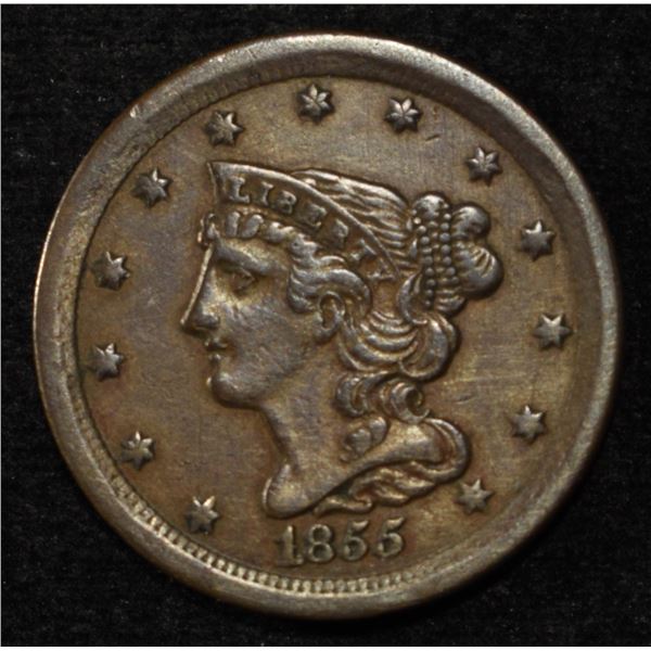 1855 HALF CENT CH AU
