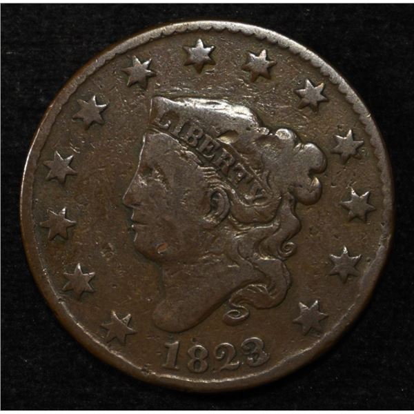 1823/2 LARGE CENT VG