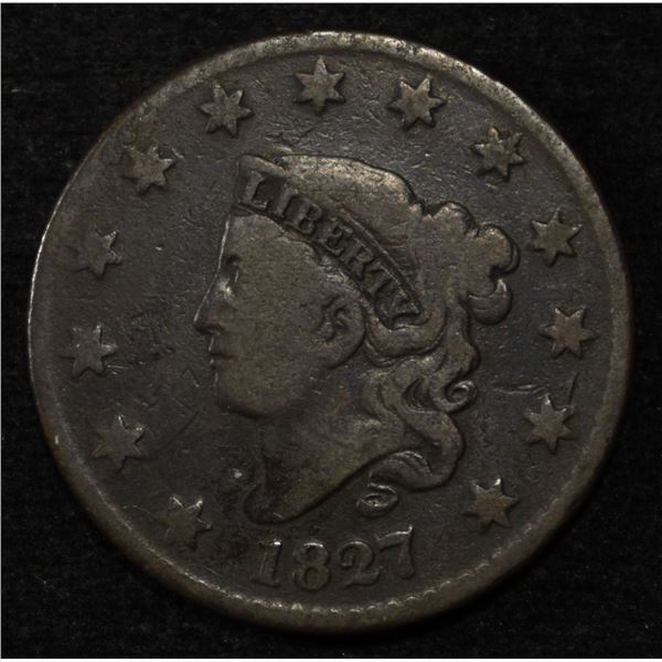 1827 LARGE CENT VG