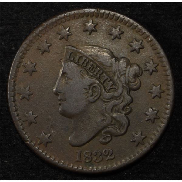 1832 LARGE CENT XF