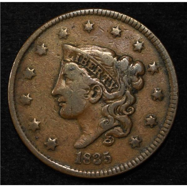 1835 SMALL 8 LARGE CENT VF