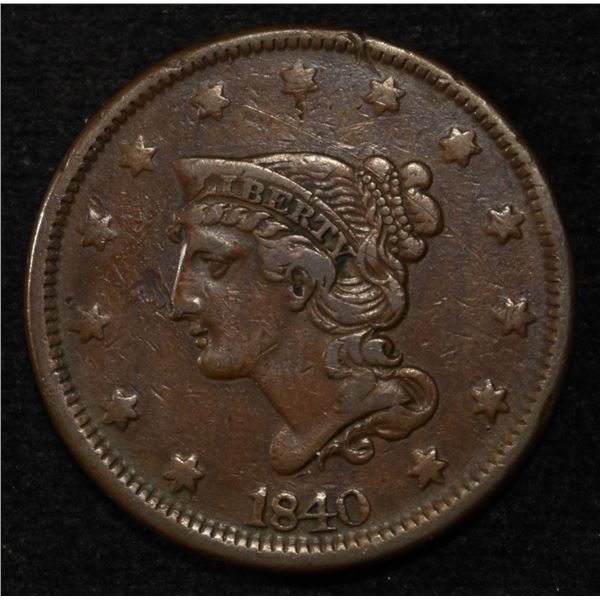 1840 LARGE DATE LARGE CENT AU