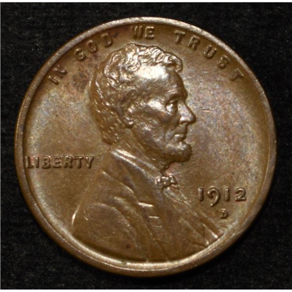 1912-D LINCOLN CENT AU/BU