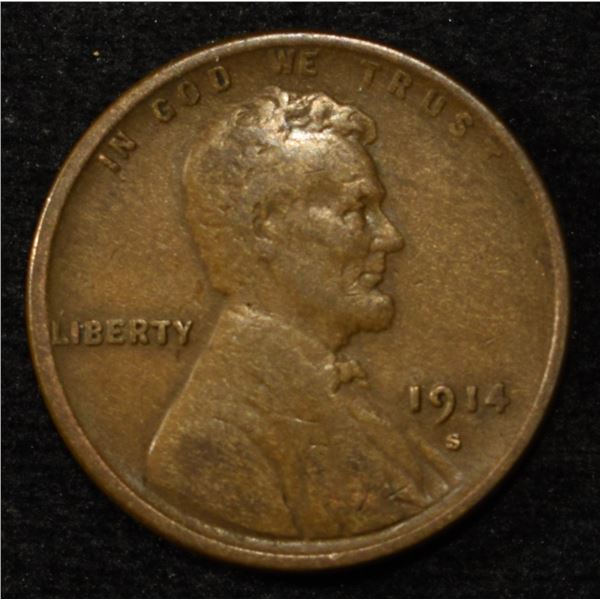 1914-S LINCOLN CENT XF