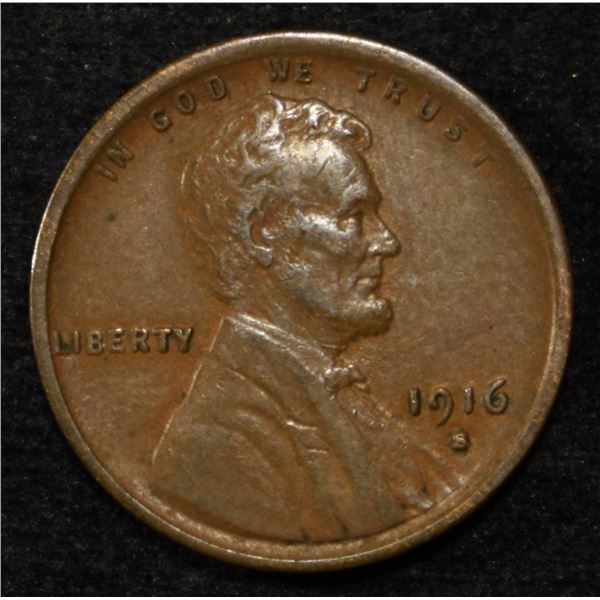 1916-S LINCOLN CENT AU
