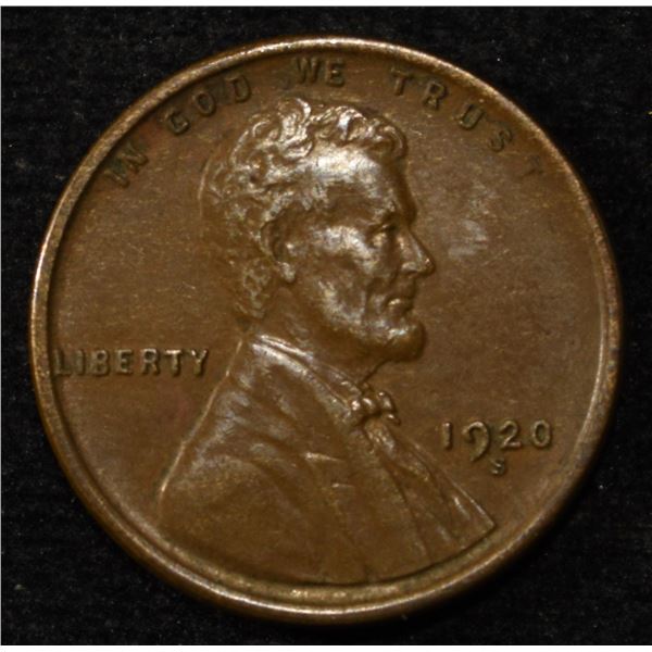 1920-S LINCOLN CENT AU/BU