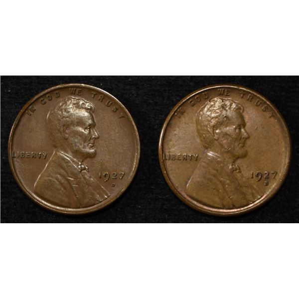 1927-D,S LINCOLN CENTS AU/BU