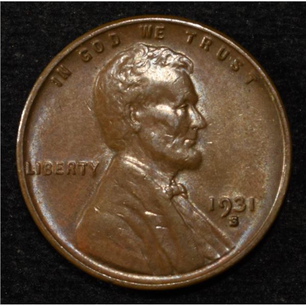 1931-S LINCOLN CENT AU