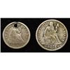 Image 1 : 1853 HALF DIME HOLE & 1875 DIME LIBERTY SEATED