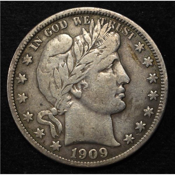 1909 BARBER HALF DOLLAR VF