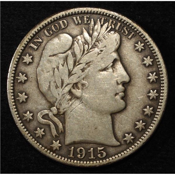 1915-D BARBER HALF DOLLAR VF