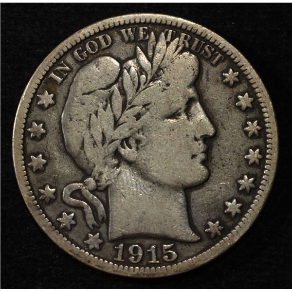 1915-S BARBER HALF DOLLAR FINE